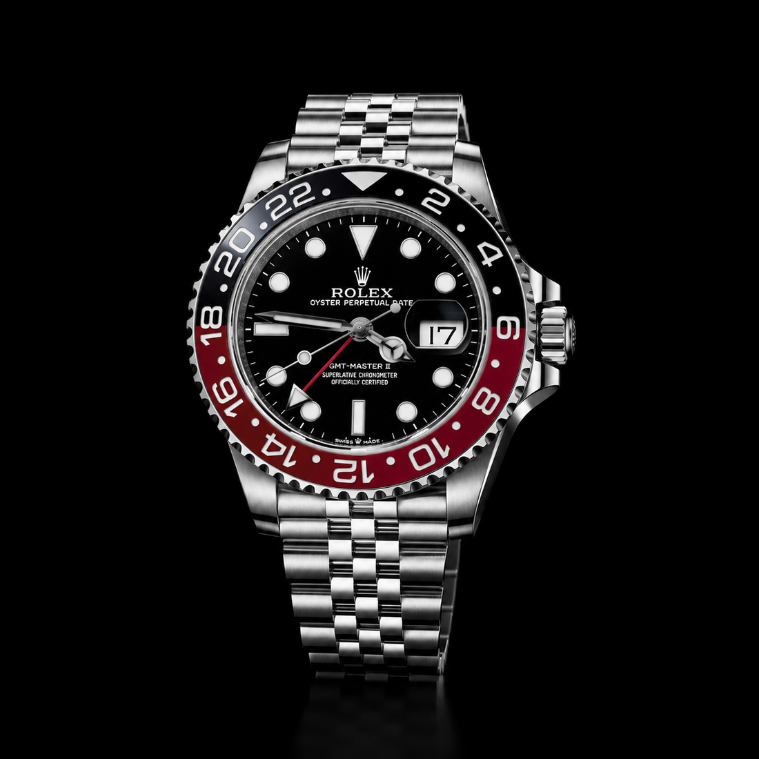 Rolex GMT-Master II Luxury Watch – Black Dial with Red & Black Bezel